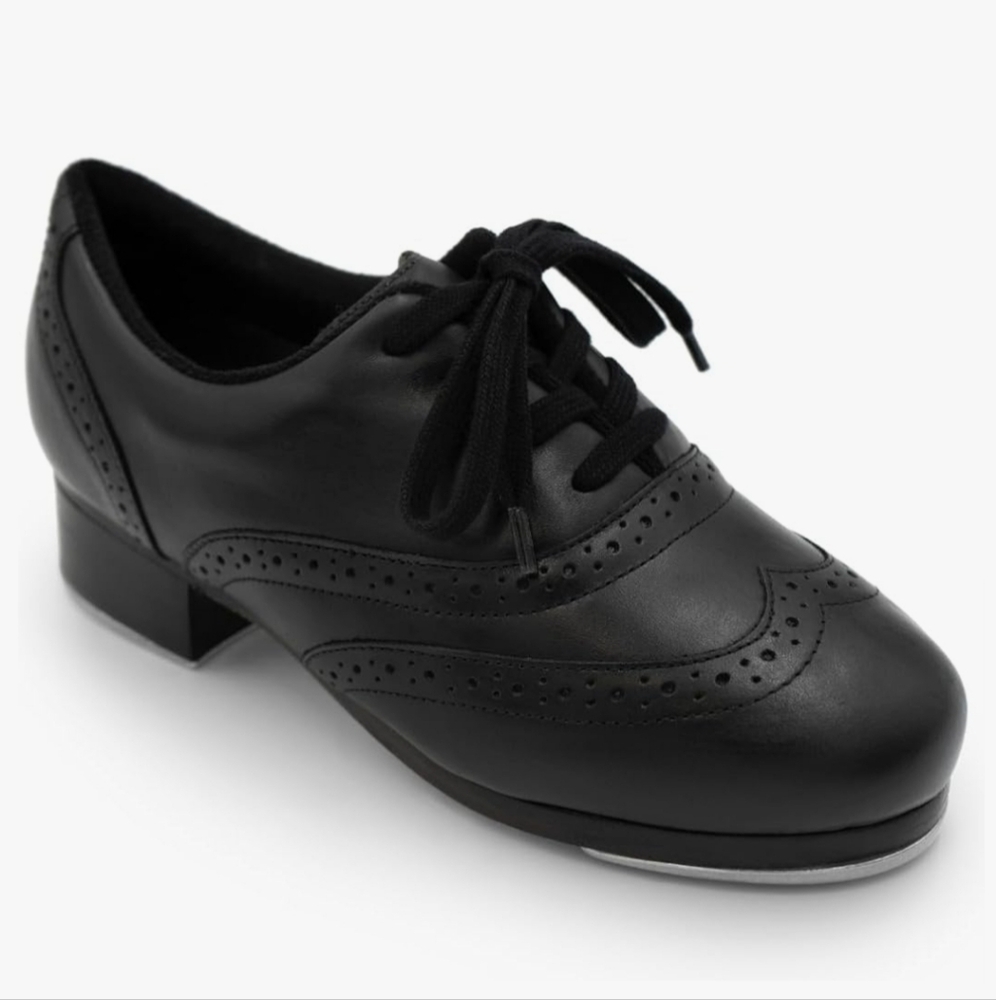 Capezio Roxy Black Leather Tap Shoes NWT Size 14M